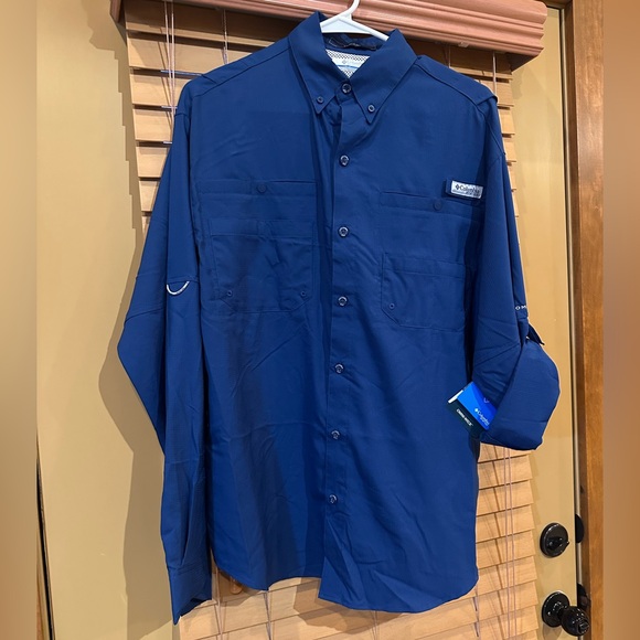 Columbia Tamiami Blue Button-Up Shirt - Picture 1 of 1